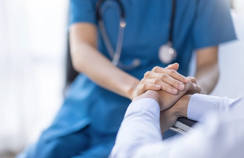 Nurse and patient care at home